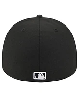 New Era Men's Black Los Angeles Dodgers Script Safety Pin 59FIFTY A-Frame Fitted Hat