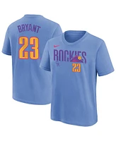 Nike Big Boys and Girls Kris Bryant Light Blue Colorado Rockies Fuse City Connect Name Number T-Shirt