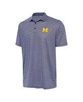 Antigua Men's White/Navy Michigan Wolverines Rings Polo Shirt
