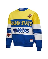 Mitchell & Ness X Dannijo Women's Gold/Royal Golden State Warriors Blocked Pullover Sweatshirt
