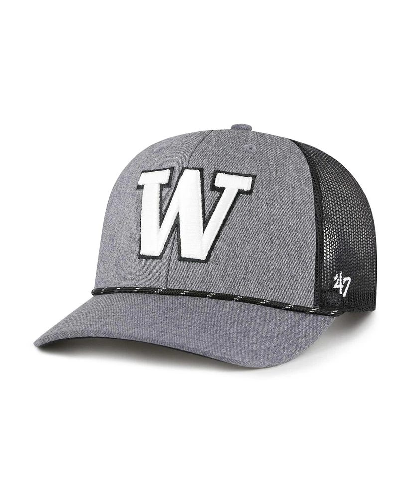 '47 Brand Men's Gray Washington Huskies Carbon Rope Adjustable Hat