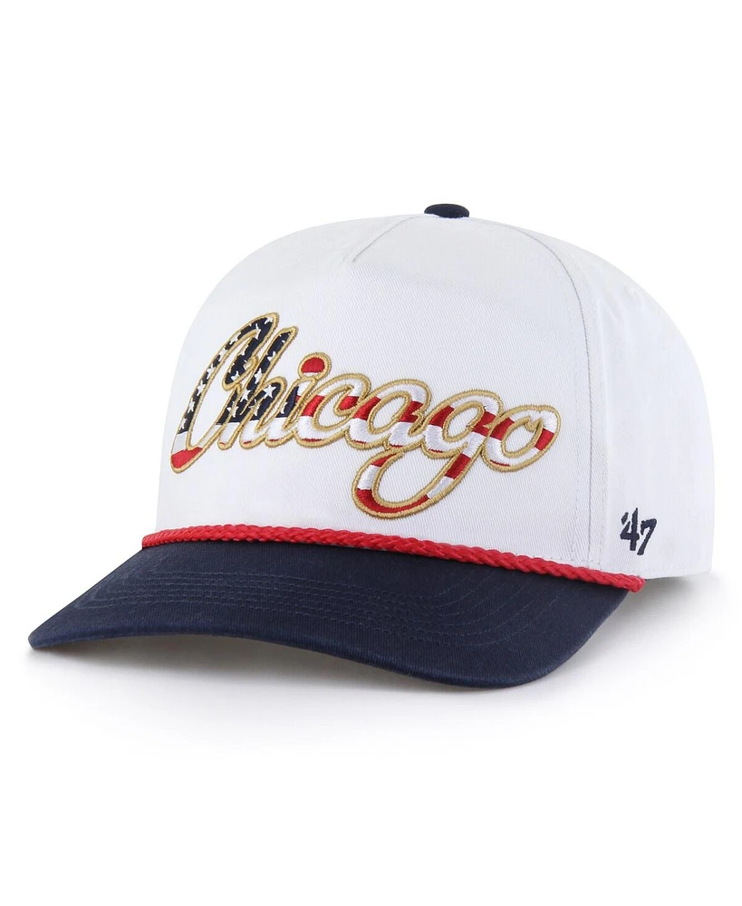 '47 Brand Men's White Chicago Cubs Patriotic Overhand Hitch Adjustable Hat