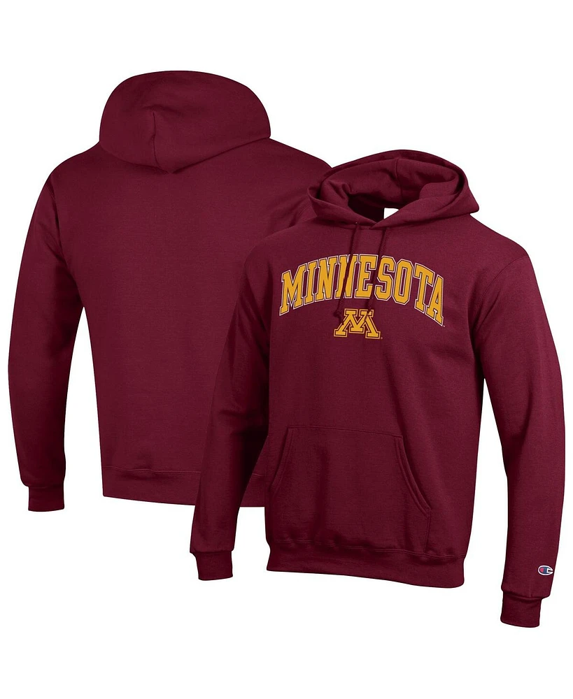 Champion Men's Maroon Minnesota Golden Gophers Arched Logo Fleece Pullover Hoodie Sweatshirt