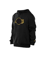 New Era Men's Black Los Angeles Lakers Tonal Color Pop Premium Pullover Hoodie