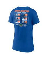 Fanatics Women's Royal Florida Gators 2025 Ncaa Men's Basketball National Champions Schedule V-Neck T-Shirt