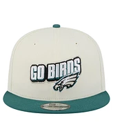 New Era Men's Cream/Midnight Green Philadelphia Eagles Super Bowl Lix Champions Side Patch Two Tone 9FIFTY Snapback Hat