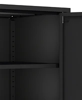 Manhattan Comfort 23.6" Steel Ava Modern 2-Shelf Accent Cabinet