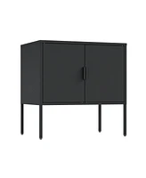 Manhattan Comfort 23.6" Steel Ava Modern 2-Shelf Accent Cabinet