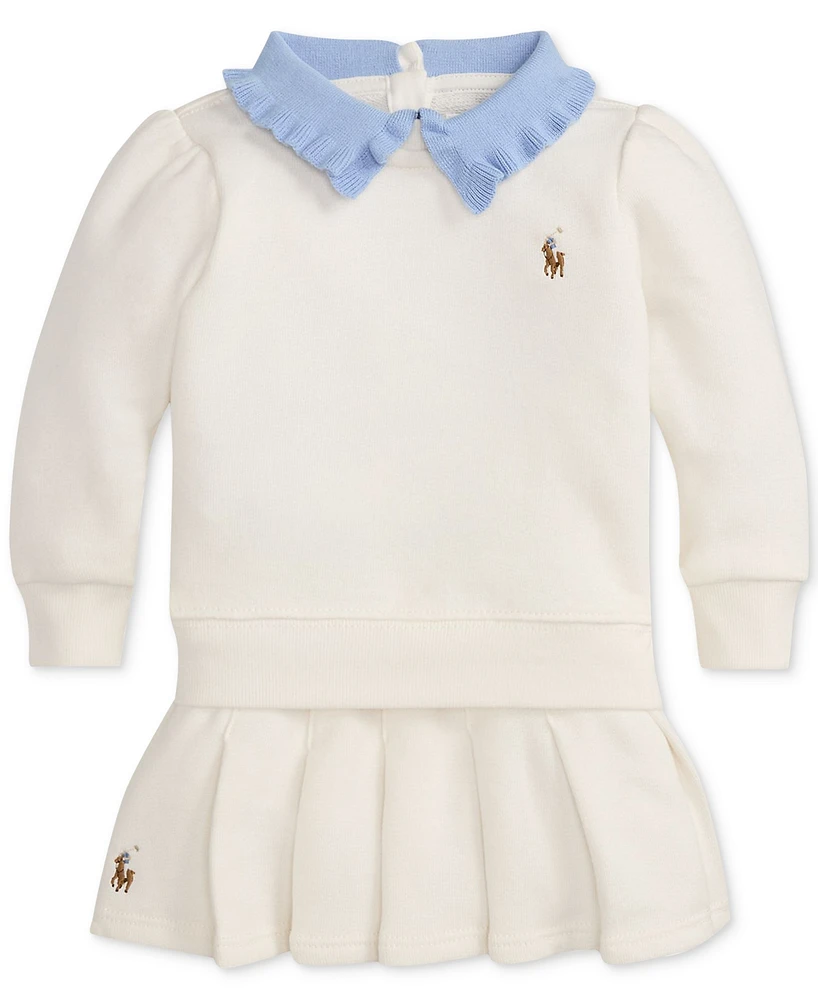 Polo Ralph Lauren Baby Girls Terry Sweatshirt & Pleated Skort Set