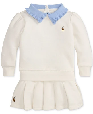 Polo Ralph Lauren Baby Girls Terry Sweatshirt & Pleated Skort Set