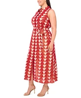 Msk Plus Collared Sleeveless Maxi Dress