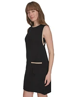 Tommy Hilfiger Petites Sleeveless Colorblocked-Pocket Shift Dress