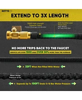 Kotto 100' Expandable Water Garden Hose: 10 Spray Nozzles, Solid Brass Connector