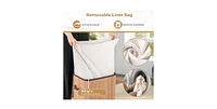 Volenca 19 Gal Rectangle Laundry Basket Bamboo Clothes Hamper with Handles and Lid