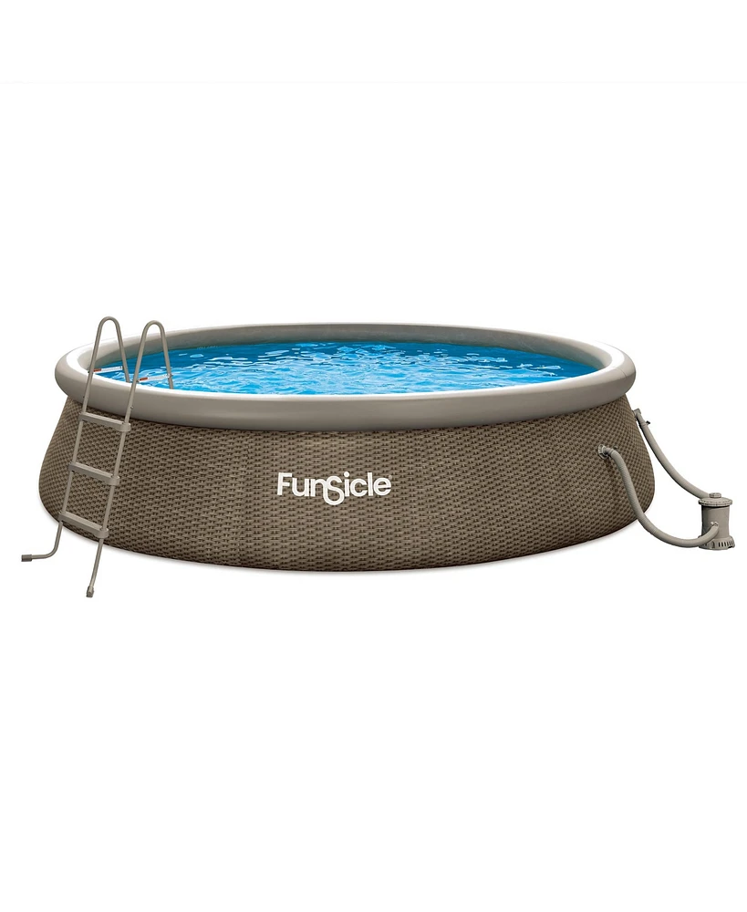 Funsicle 14' x 36" QuickSet Ring Top Above Ground Swimming Pool, Basketweave