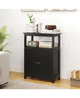 Slickblue Bathroom Floor Cabinet Freestanding Storage Organizer with Open Compartment