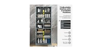 Tall Bathroom Cabinet Large Floor Storage Cabinet with Acrylic Doors and 3 Cubes