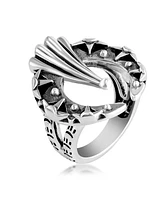 American West Jewelry Sterling Silver Fritz Casuse Textured Naja Ring
