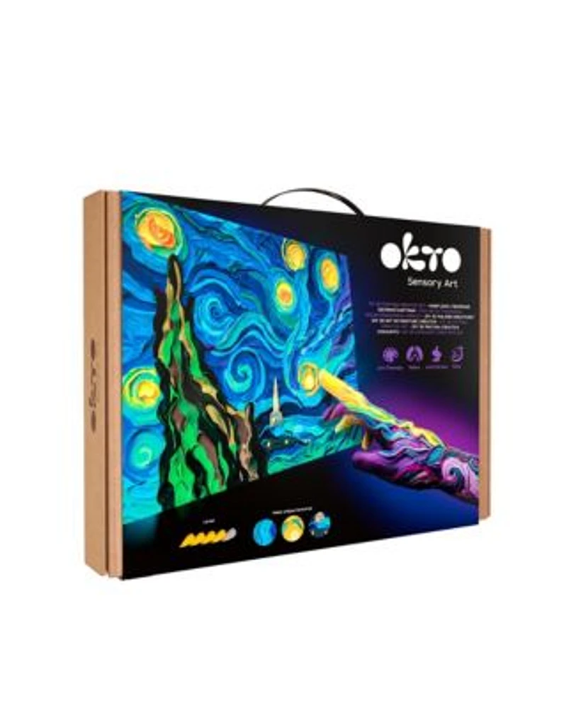 Wise Elk Okto Sensory Art 3d Painting Starry Night 11.8 X 15.7 Canvas Kit