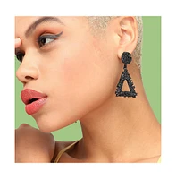Sohi Women's Pink Corroded Drop Earrings
