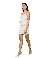 endless rose Women's Knit Ruffle Mini Dress