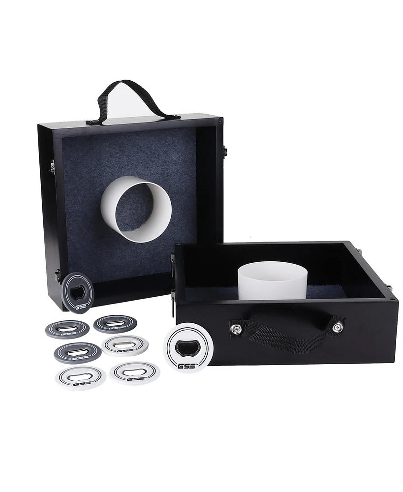 Quality Outdoor Solid Wood Washer Toss Game Set with of 8 Replacement Washers