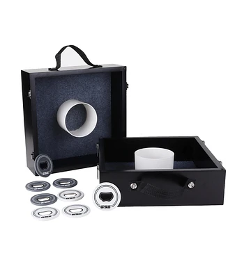 Quality Outdoor Solid Wood Washer Toss Game Set with of 8 Replacement Washers