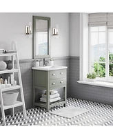 Viola 24 in. W x 18 in. D Bath Vanity in Glacial Green with Ceramic with Ceramics Vanity Top in White with White Basin