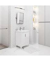 Elise 24.5 in. W x 18 in. D Bath Vanity in Pure White with Ceramics Vanity Top in White with White Basin