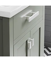 Myra 24 in. W x 18 in. D Bath Vanity in Glacial Green with Ceramics Vanity Top in White with White Basin