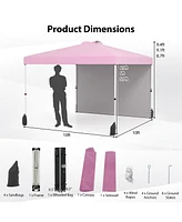10 X 10 Ft Pop up Canopy Tent with 1 Sidewall and Wheeled Bag