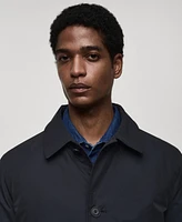 Mango Men's Quilted Water-Repellent Trench Coat