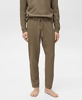 Mango Men's Cotton Check T-Shirt and Pant Pajama Set