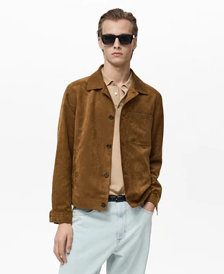 Mango Men's Suede Effect Overshirt