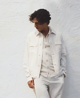 Mango Men's Bowling-Style Linen Overshirt