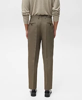Mango Men's Slim-Fit Pleated Linen Pants