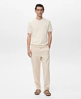 Mango Men's Pinstripe Linen Pants