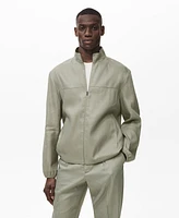 Mango Men's Zipper Linen Jacket