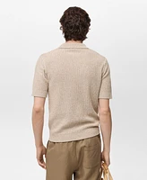 Mango Men's Structured Knit Cotton Polo T-Shirt