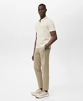 Mango Men's Coolmax Zipper Fine-Knit Polo Shirt