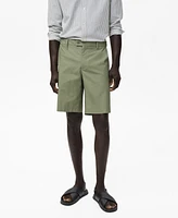 Mango Men's Interior Elastic Strip Cotton Bermuda Shorts