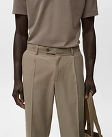 Mango Men's Cotton Tapered Crop Pants