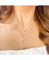 The Lovery Tricolor Triple Heart Necklace 14k Gold