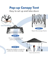 10 x 17.6 Feet Outdoor Instant Pop-up Canopy Tent with Dual Half Awnings