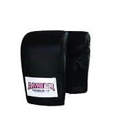 Deluxe Boxing Bag Gloves Top Grain Leather Shock Absorbing Padding Elastic Wrist Lightweight Durable Perfect For Boxing Training Black Small