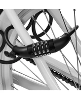 Urbanmax Bike Combination Lock - Heavy Duty Anti-Theft Cable Lock With 5-Digit Custom Combo - 6 Foot Coiled Cut Resistant Cable and Mounting Bracket