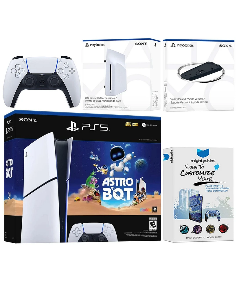 Sony PlayStation 5 Astro Bot Slim Digital Bundle with Disc Drive, Vertical Stand
