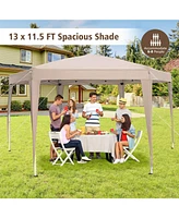 13 x 11.5 Ft Hexagonal Pop-Up Height Adjustable Canopy Tent with Dressed Legs