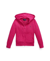 Polo Ralph Lauren Toddler Girls Mini-Cable Cotton Full-Zip Hoodie