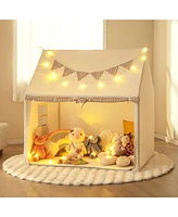 Kids Play Tent Large Playhouse with Padded Mat and 2 Breathable Windows